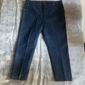 WRANGLER 3K RELAXED FIT MEN’S JEANS ZIPPER BLUE DENIM SZ 44X32